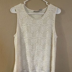 Cream colored lace tank